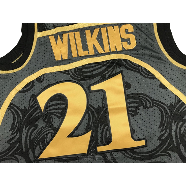 Camiseta Atlanta Hawks Dominique Wilkins #21 1986-87 Hardwood Classic Negro
